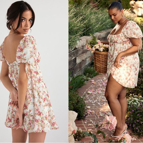 HOUSE OF CB 'Princess' Rose Print Mini Dress NWOT - Picture 8 of 8